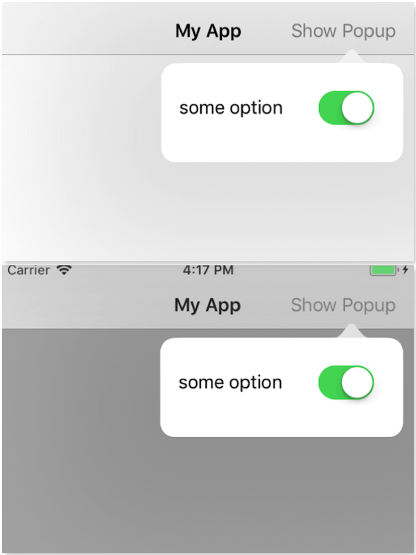 How to Dim the Background of a Popover on iOS
