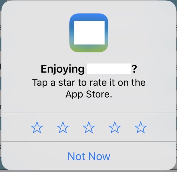 app store review dialog