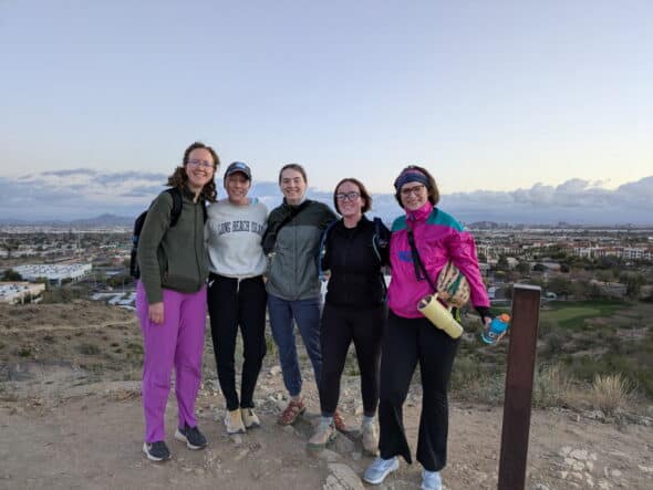 Five Raleigh Women Atoms on a morning hike at AtomicCon