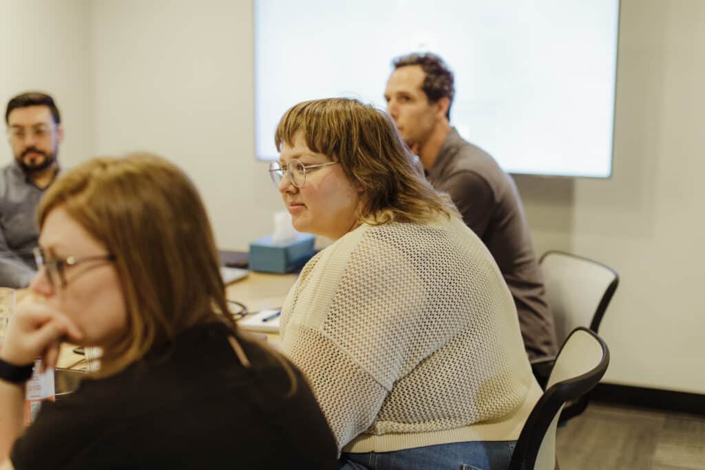 Pictured is author Rachael Hodder with her teammates. Post title: Trust Is the Real Deliverable
