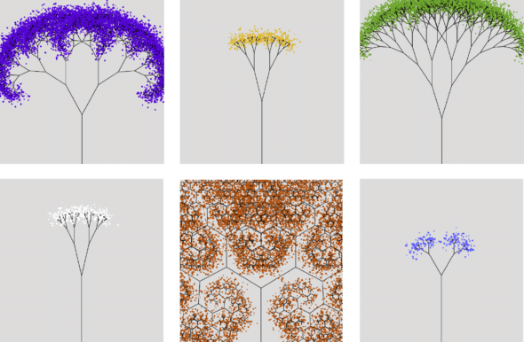 Recursive trees with colorful leaves