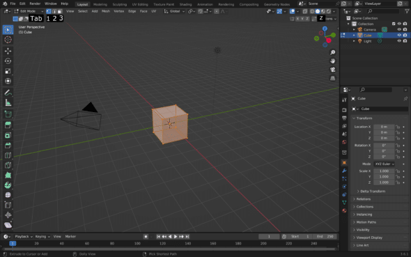 An image of the blender 3D view with the buttons that correspond to some of the hotkeys mentions marked.