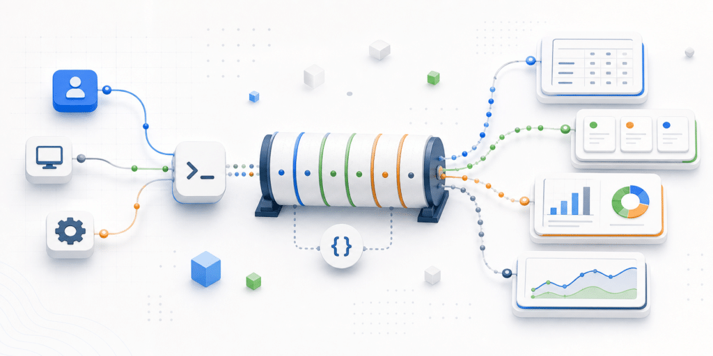 A diagram, illustrating the post titled, "CQRS and Event Sourcing in TypeScript: A Production Walkthrough"