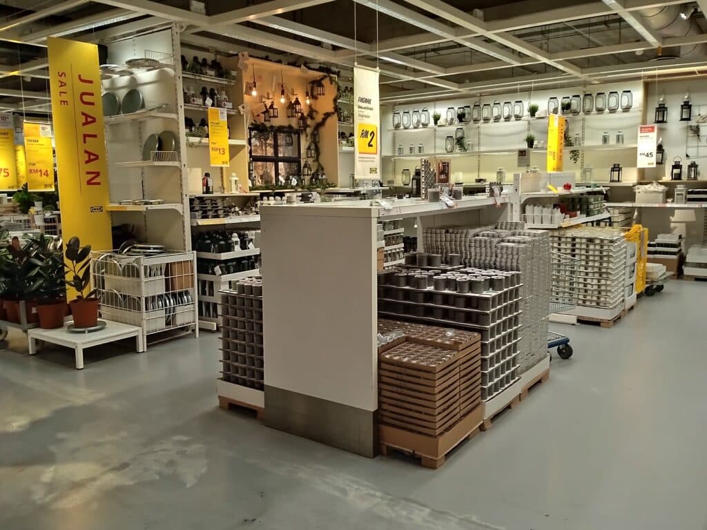 Inside an IKEA store. Post title: Working with AI Is a Lot Like Building IKEA Furniture
