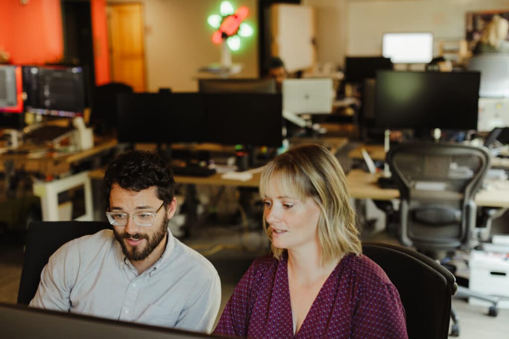 Author Nick Keuning is pictured talking to a coworker, saying, "Try This Pattern for a Small Agent Surface"