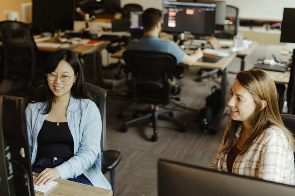 Pictured is author Lydia Cho. Post title: My relationship with an AI Code Editor