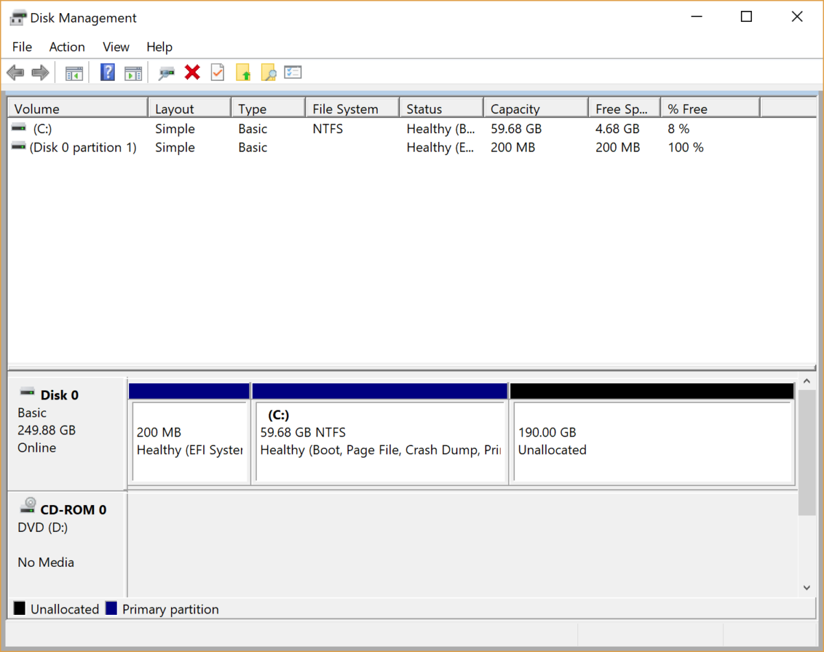 Getting More Space in your VMware Fusion Windows Virtual Machine