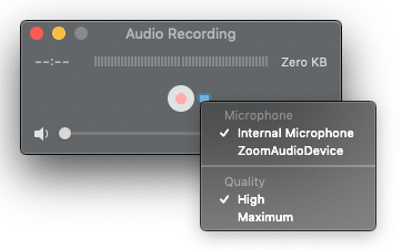 Audio Recording - Input Dialog