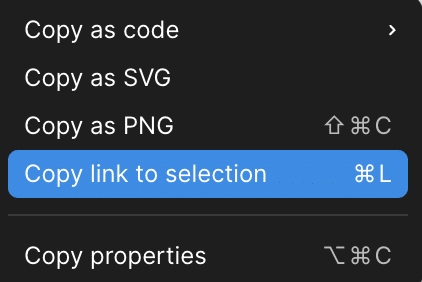 Copy Link to selection