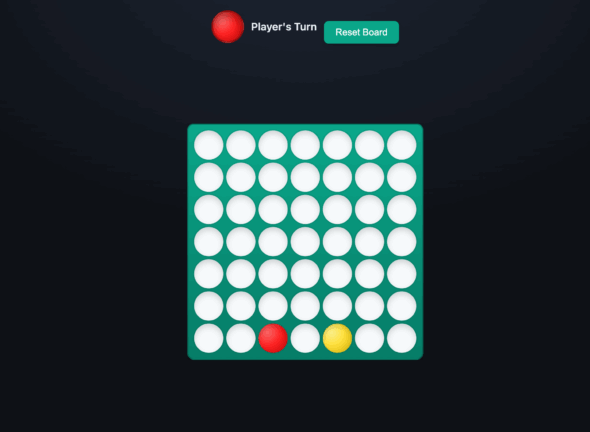 Slightly stylized connect 4 with gradients and dark mode