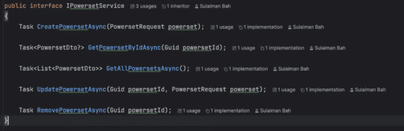 Screenshot of an interface of an ability service
