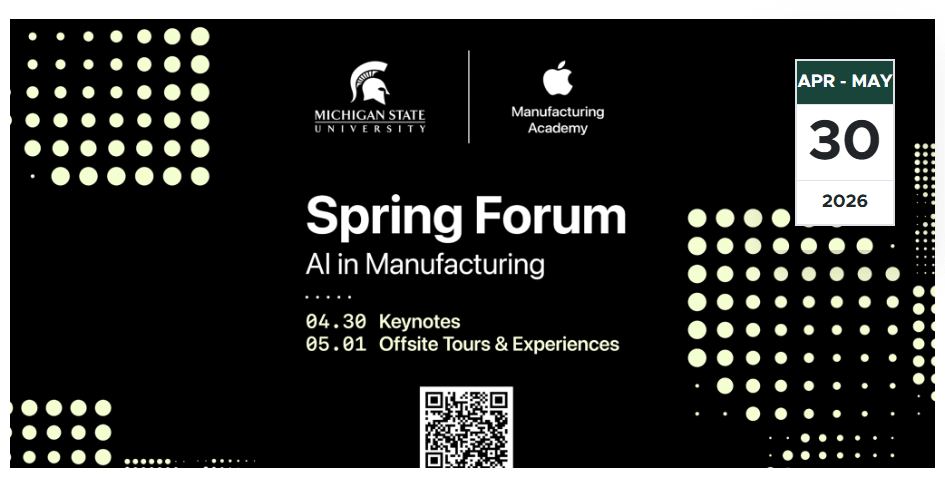 A screen shot from a forum on AI in Manufacturing. Post title: Two of Everything: What Michigan's Health System Mergers Reveal About AI