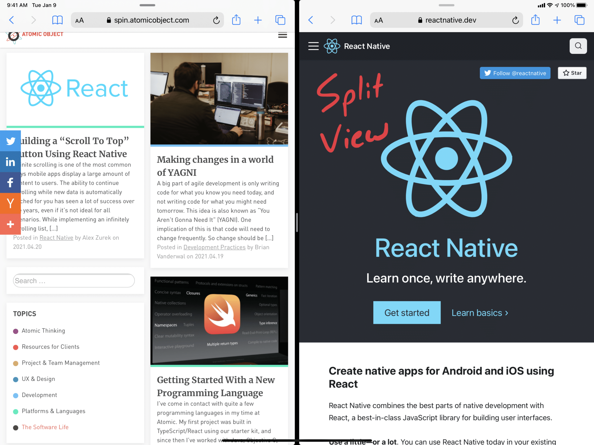 Add Support for Split View and Slide Over to Your React Native App