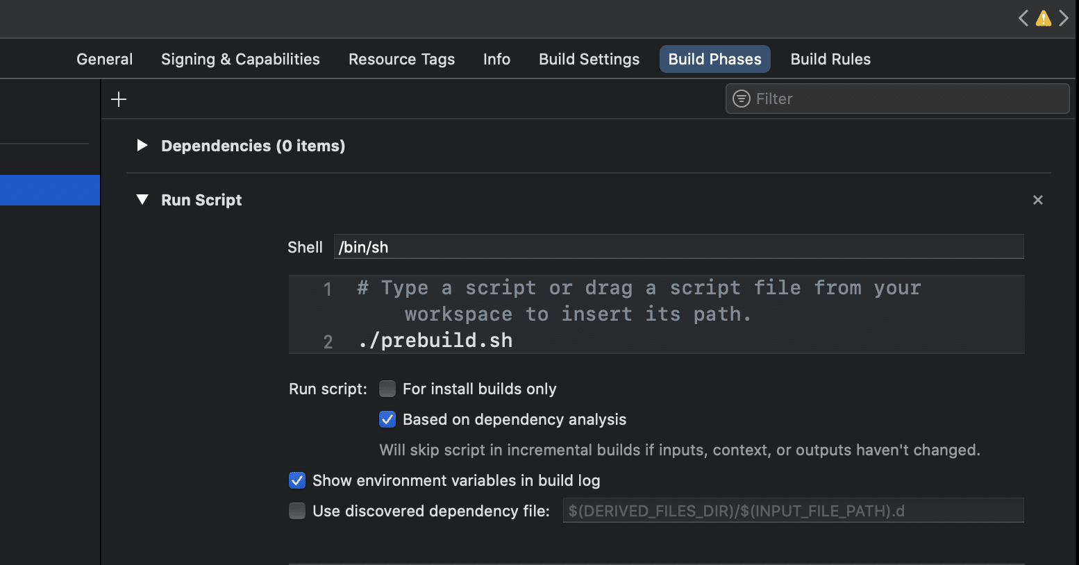 Add a run script step to the build phase in Xcode.