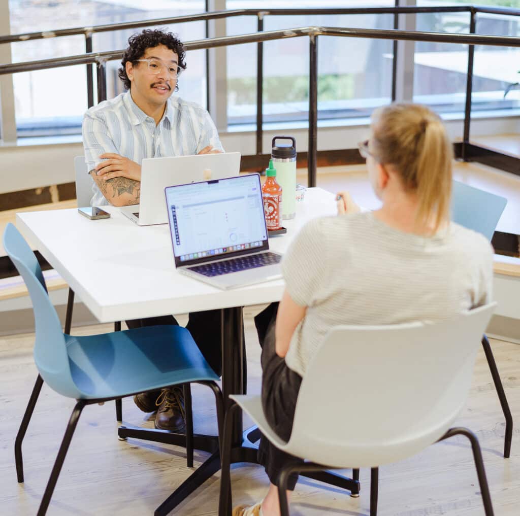 Author Jordan Booker with a colleague. Post title: More on How JSDoc Saved the Day: ESLint Enters the Chat