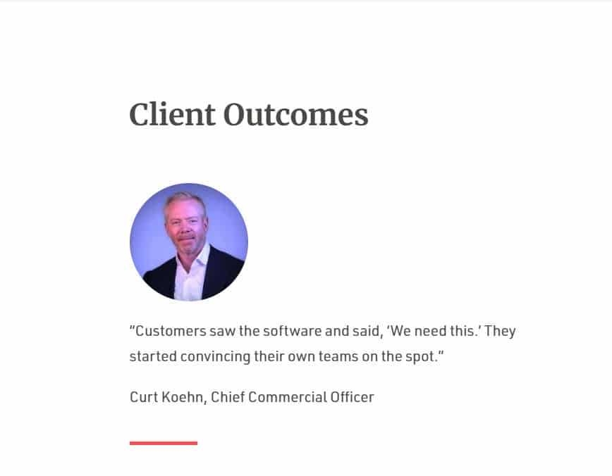A quote from a case study. Post title: Build Stronger Case Studies & Communicate Value More Clearly to Potential Clients