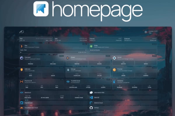 A screenshot of the homepage app, illustrating a blog post titled How to Run the Homepage App Via Its Docker Image
