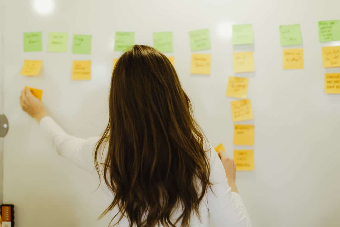 A Woman Engages in a Design Thinking Activity