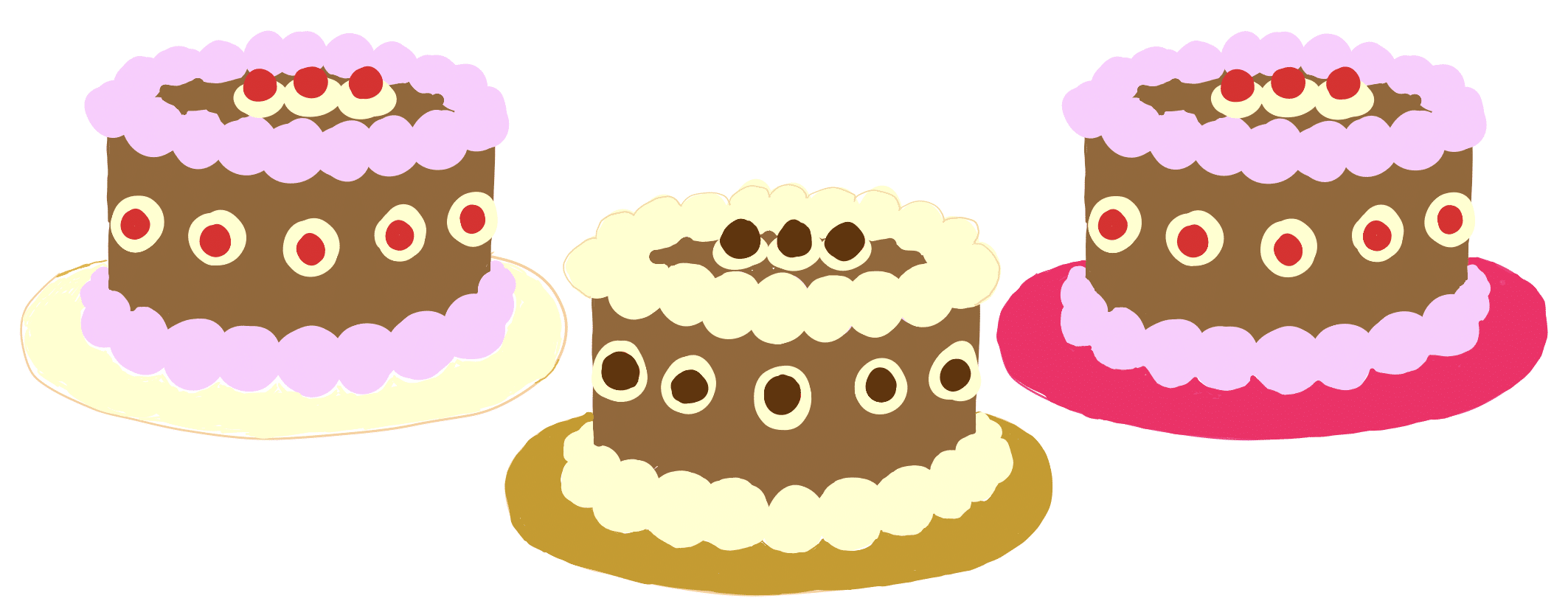 three cakes