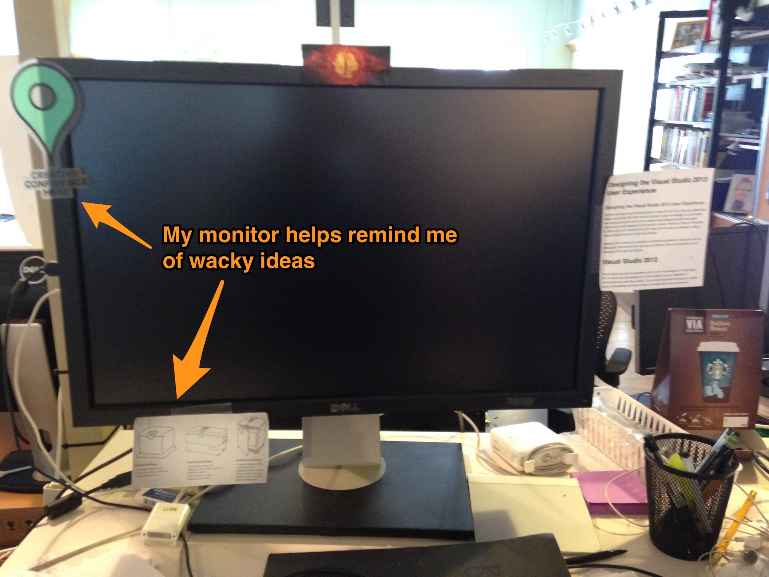 My monitor helps remind me of wacky ideas.